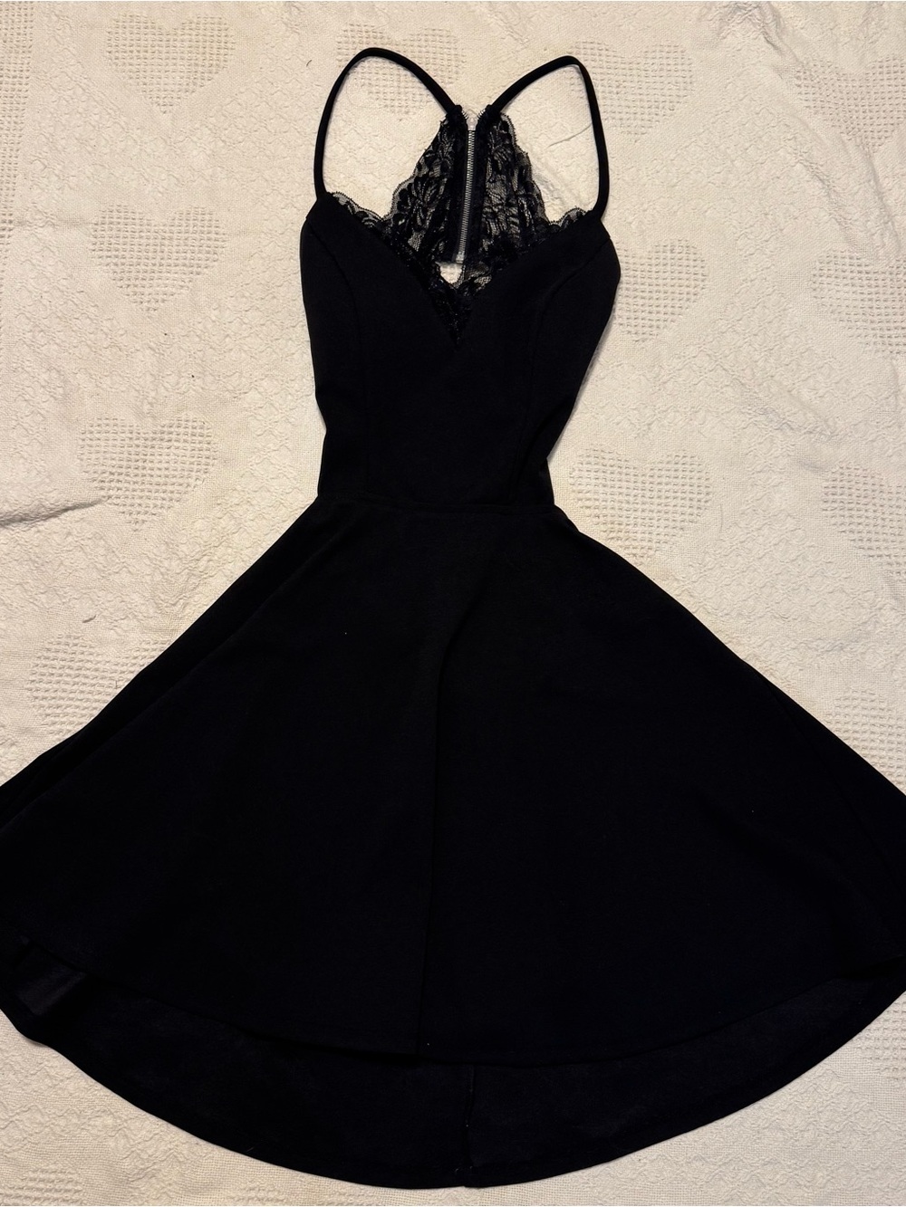 Xtraordinary Black Lace Back Fit & Flare Mini Dress - Size 5